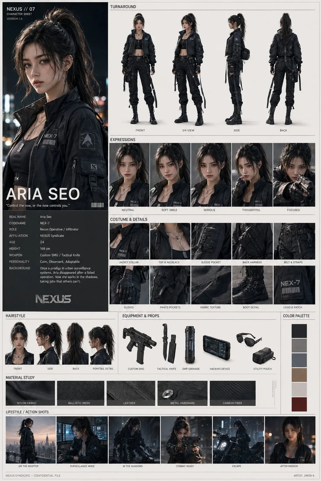 AAA Game Character Design Reference Sheet 1