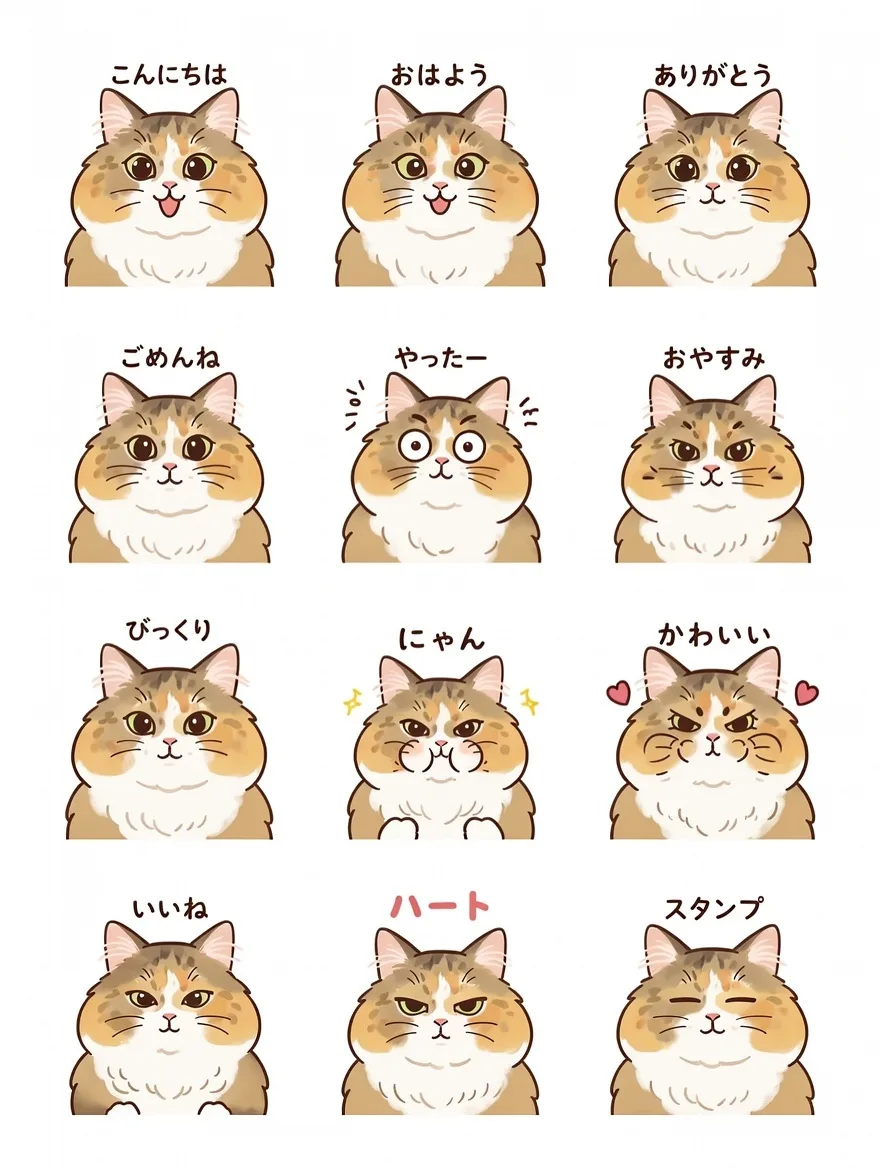 12 สติกเกอร์ LINE แมวพร้อมข้อความน่ารัก 1