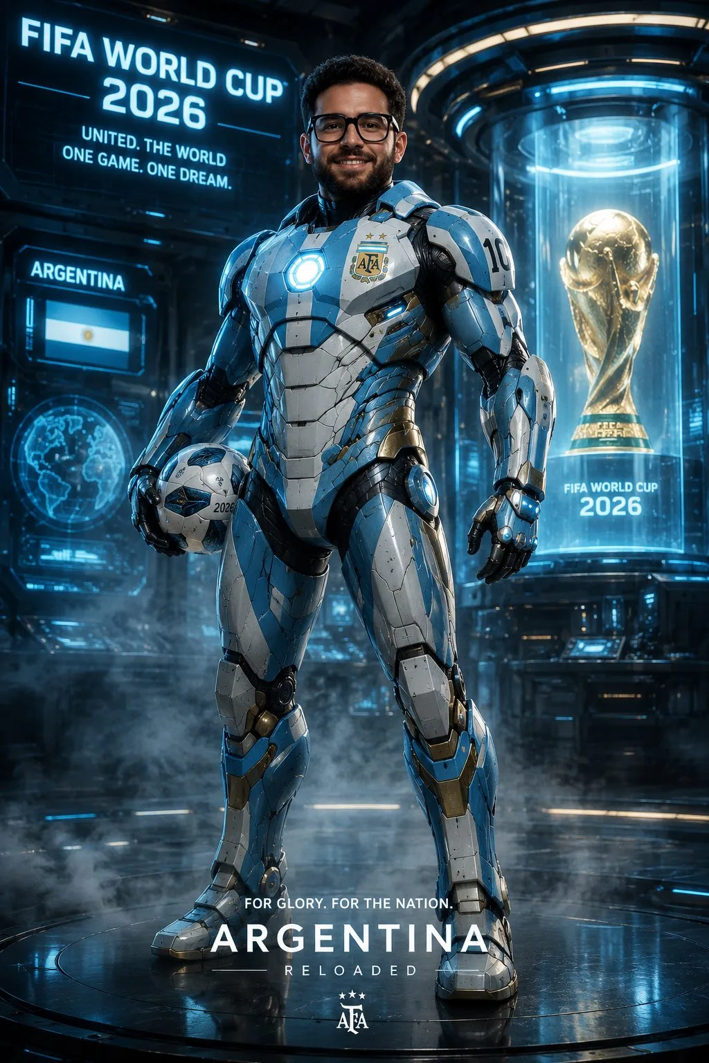 โปสเตอร์อาร์เจนตินาแชมป์บอลโลก 2026 ไอรอนแมน 1