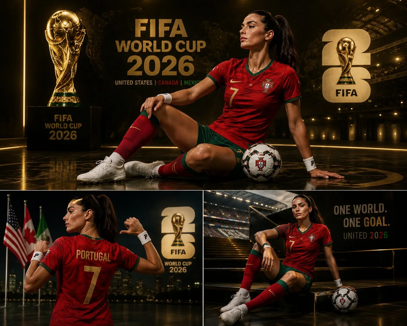 โปสเตอร์กีฬาแฟนบอลหญิงโปรตุเกสบอลโลก 2026 1