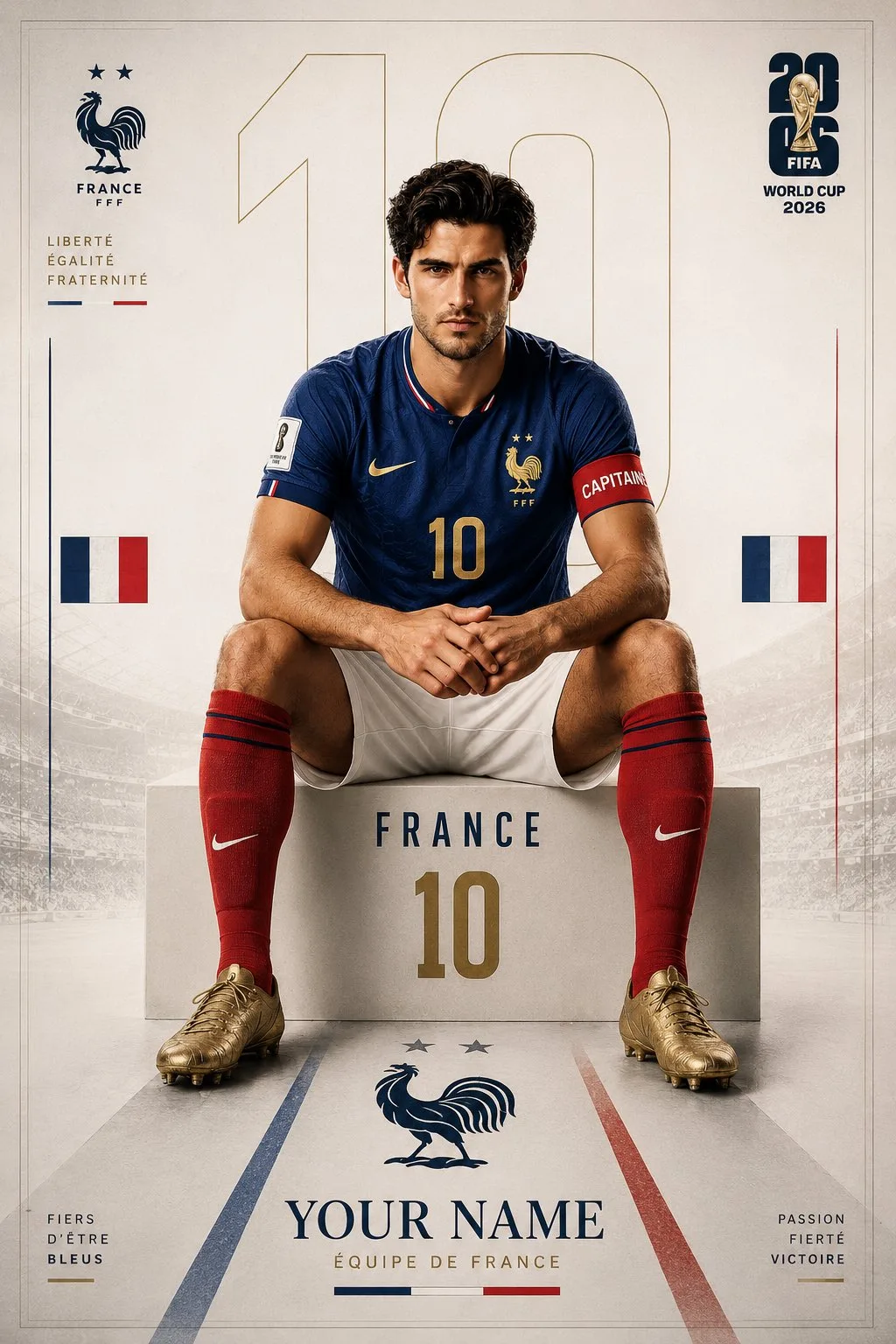โปสเตอร์รูปนักฟุตบอลโลก 2026 สไตล์ภาพวาดกีฬา 2