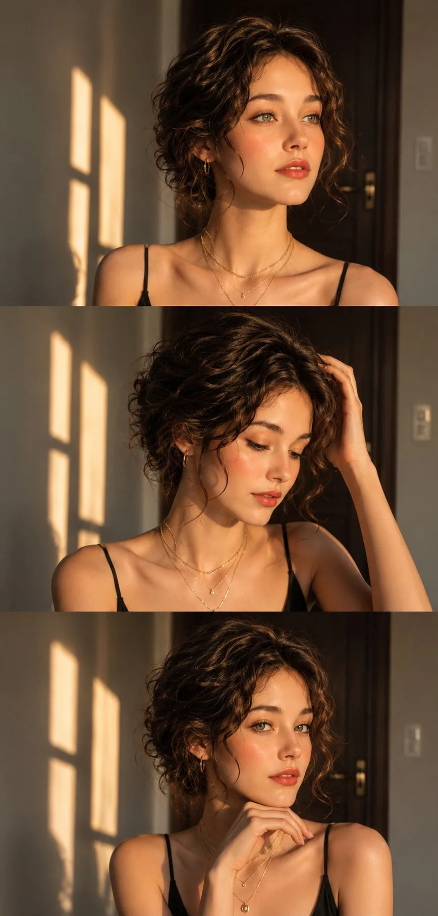 ภาพคอลลาจหญิงสาวสามช่อง แสงทอง 1