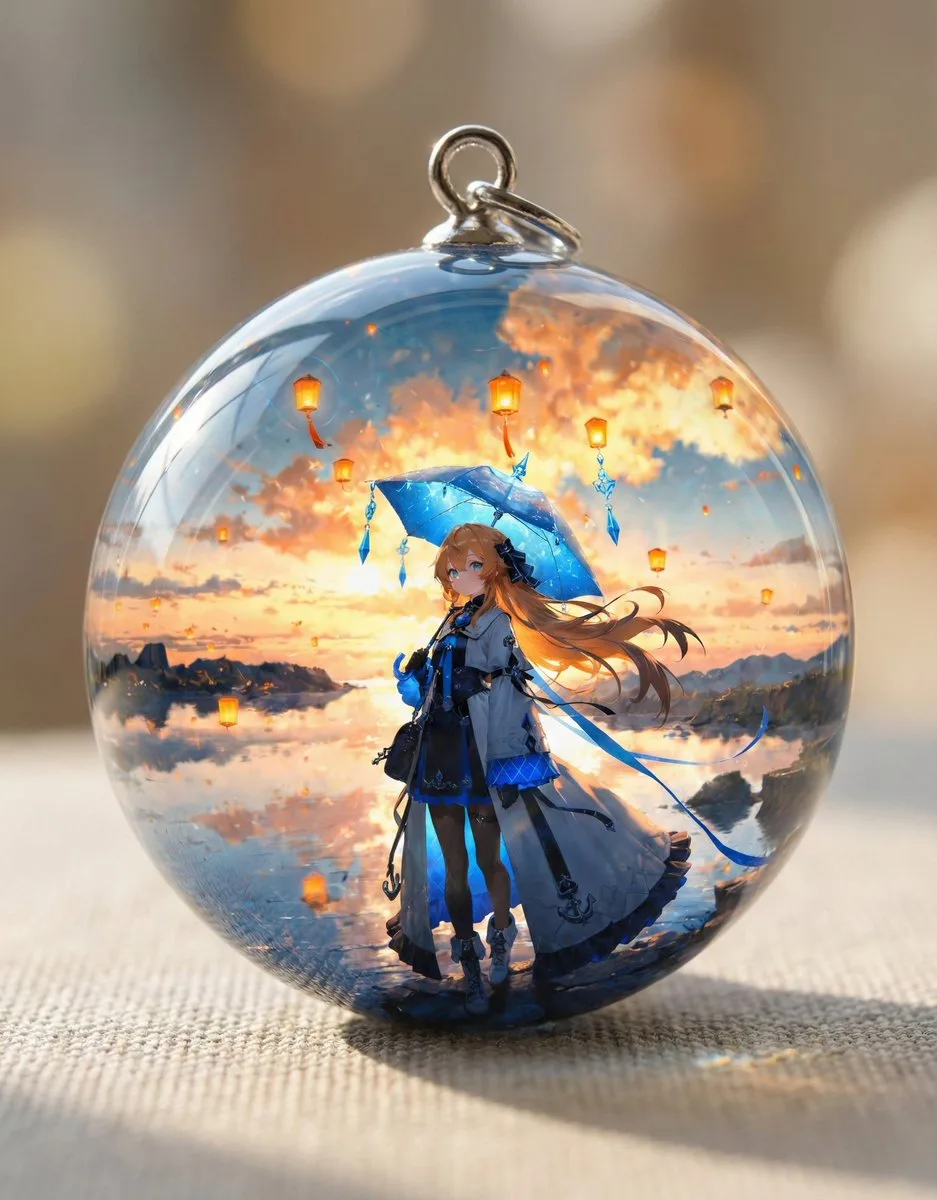 ภาพประกอบจิบิ Resin Charm สไตล์ 3D เงาวับ 1