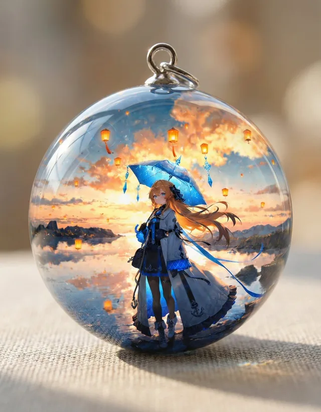 ภาพประกอบจิบิ Resin Charm สไตล์ 3D เงาวับ