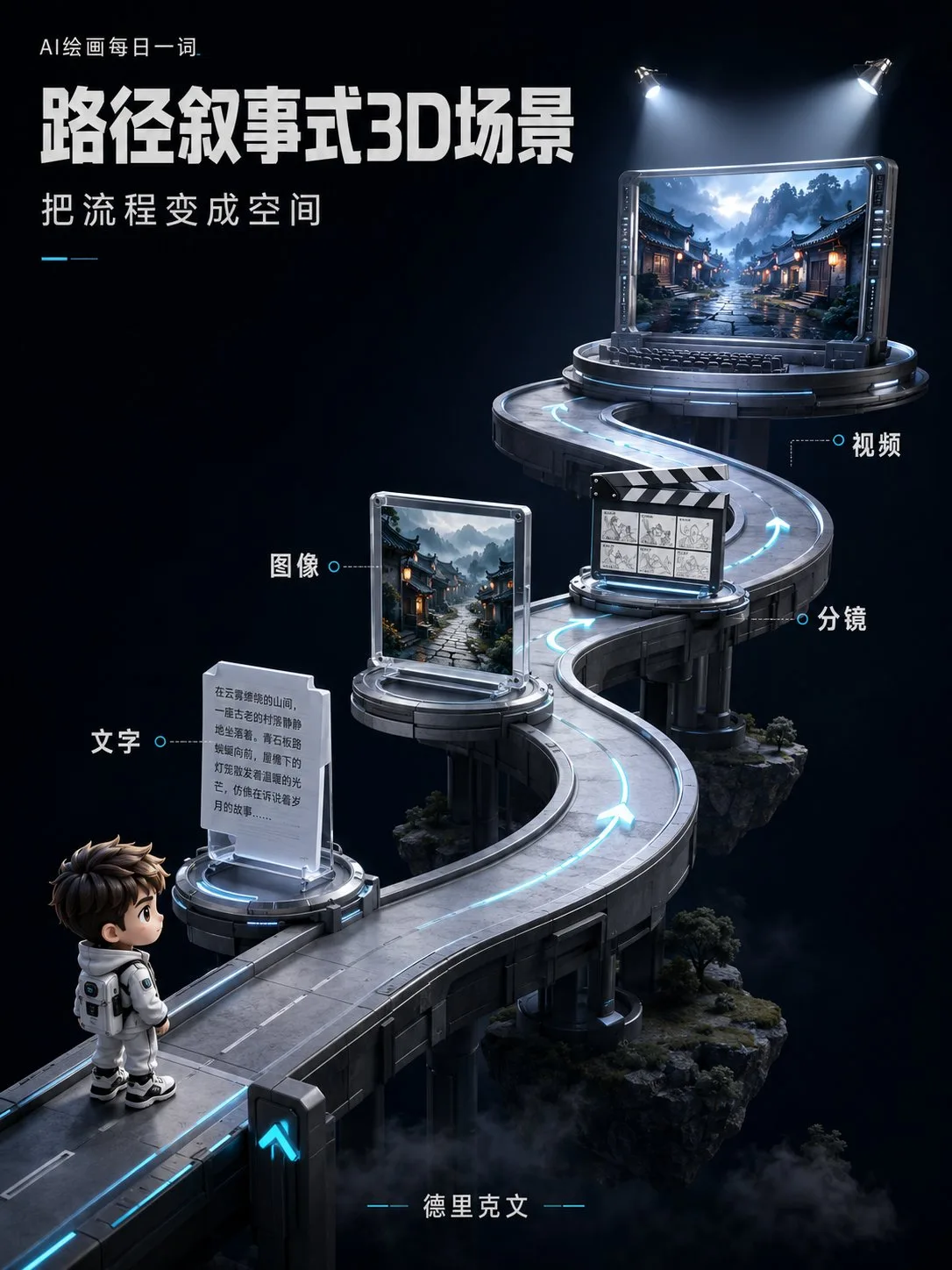 โปสเตอร์เส้นทาง 3D แนวเทคฯ 1