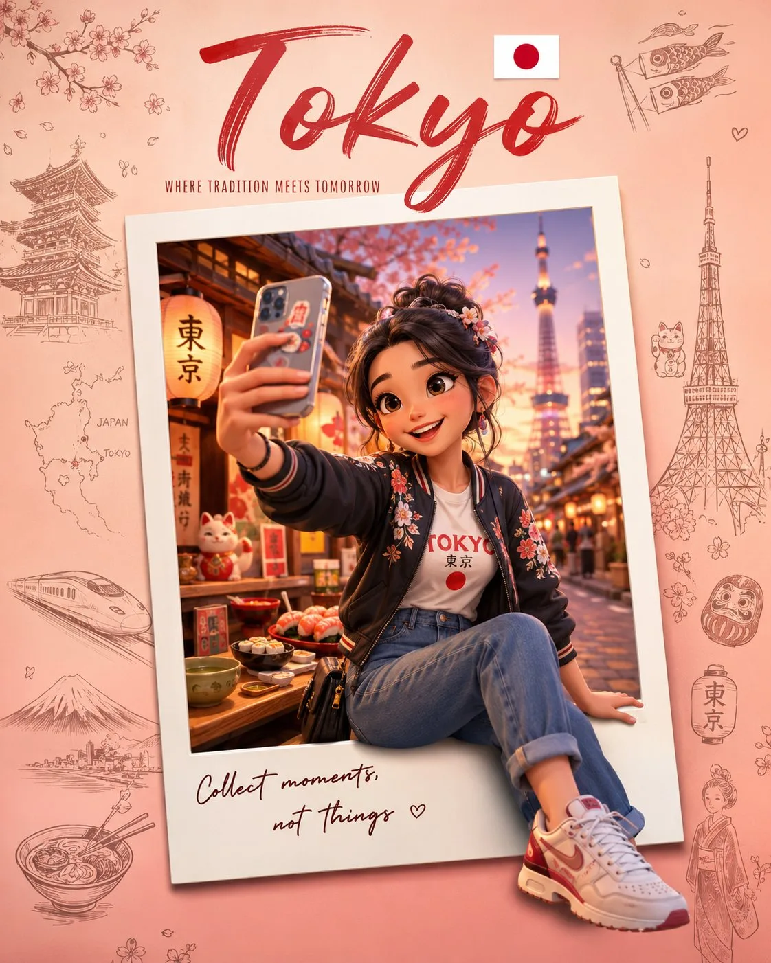 โปสเตอร์รูปการ์ตูน 3D สไตล์พิกซาร์ตามชื่อประเทศ 1
