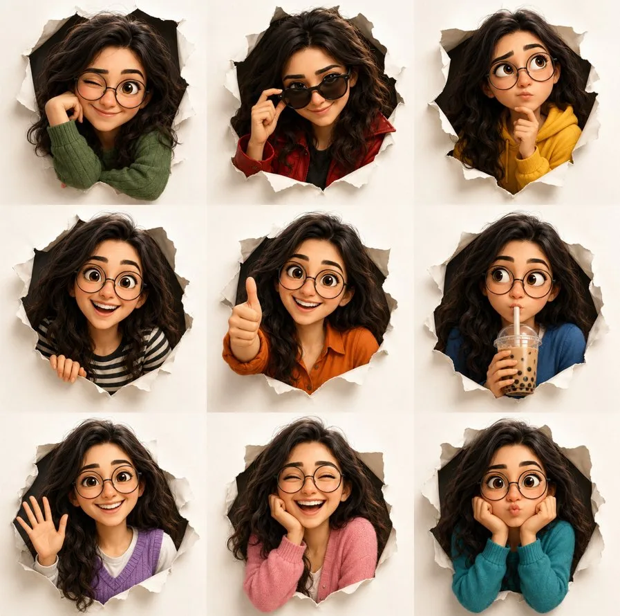 อนิเมะ 3D น่ารัก: รวม 9 ท่าทางตัวละครหญิง 1