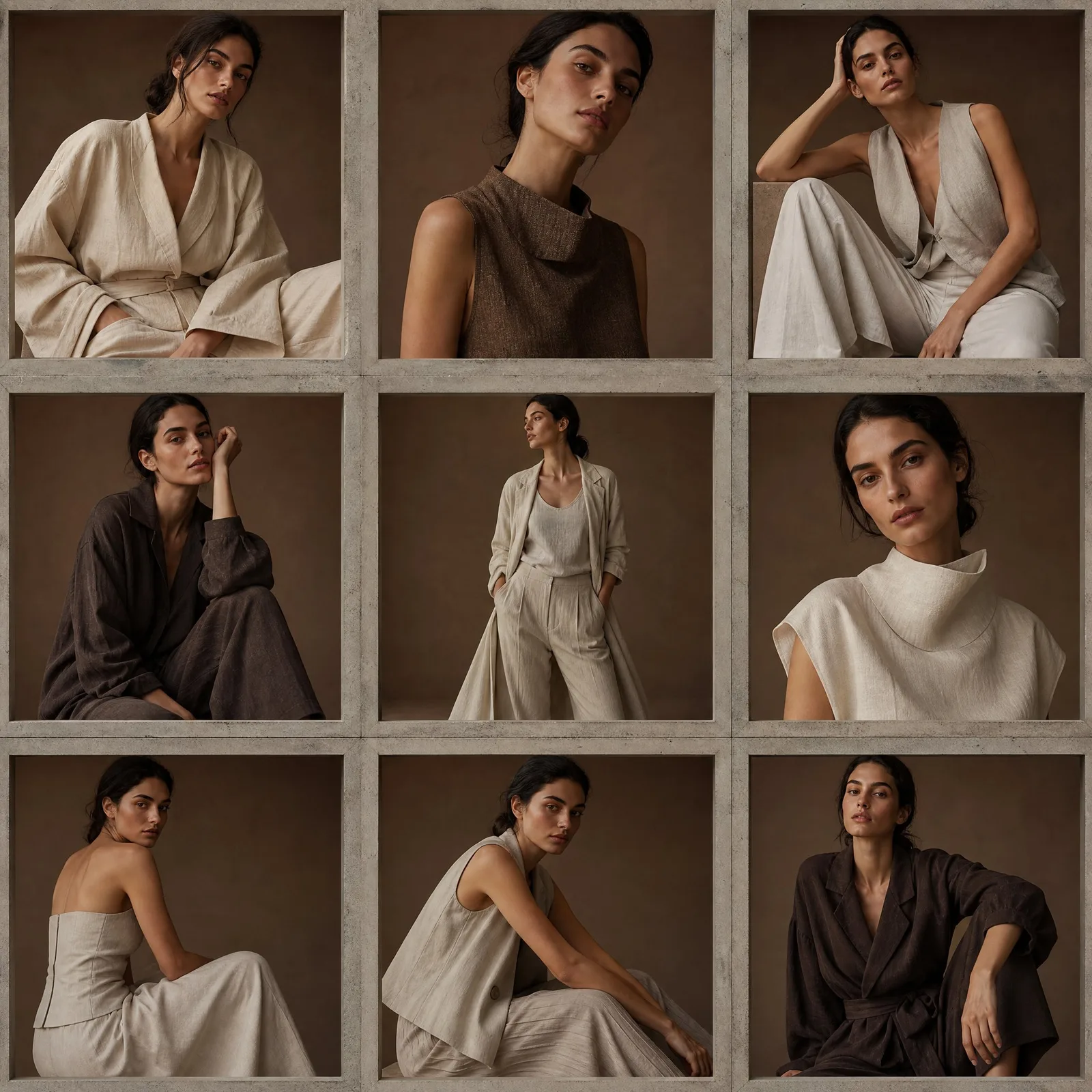 จัดองค์ประกอบภาพแฟชั่น 3x3 สไตล์มินิมอลลิสต์ 1