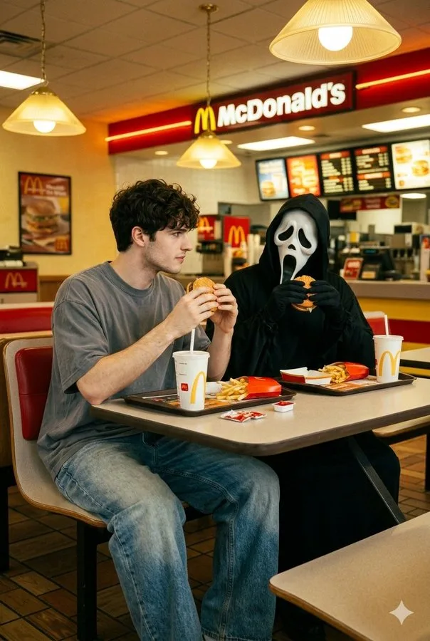 ผีหน้าขาวกินเบอร์เกอร์ McD 90s สยองขวัญ