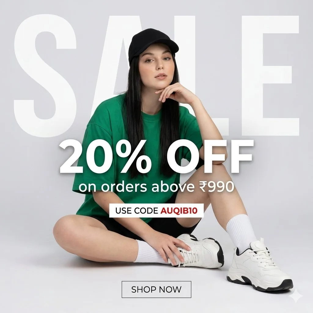 โปสเตอร์โปรโมชั่นแฟชั่น: ลด 20% สไตล์มินิมอล 1