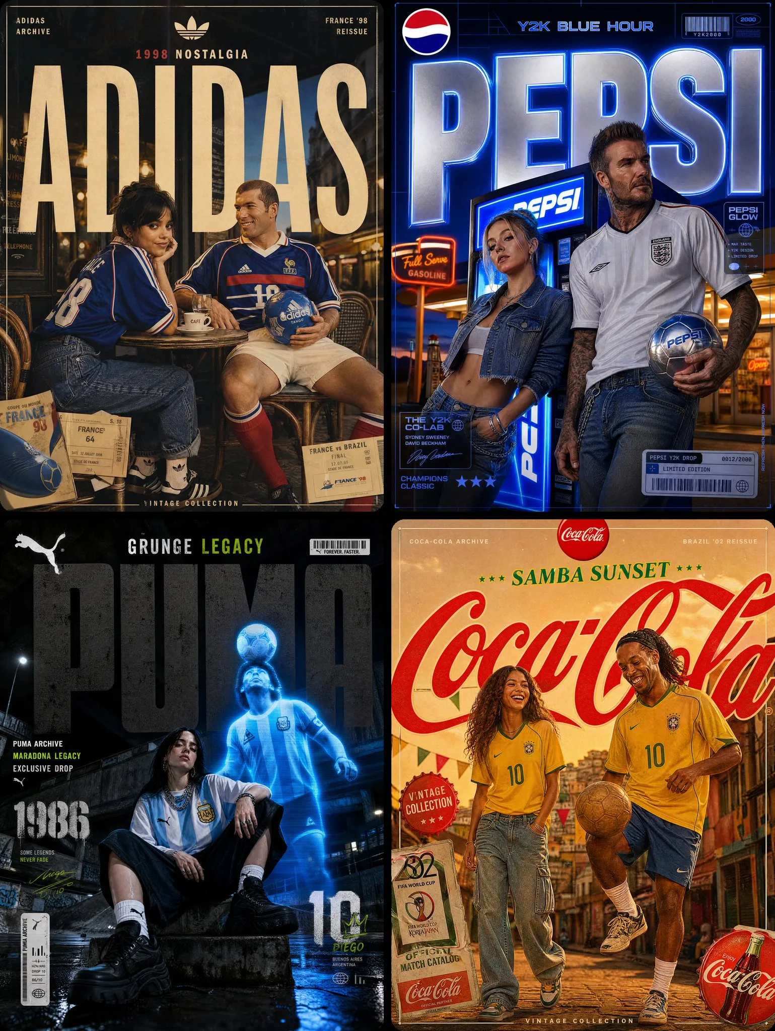 โปสเตอร์ฟุตบอลยุค 90s สไตล์คาเฟ่ปารีส 1