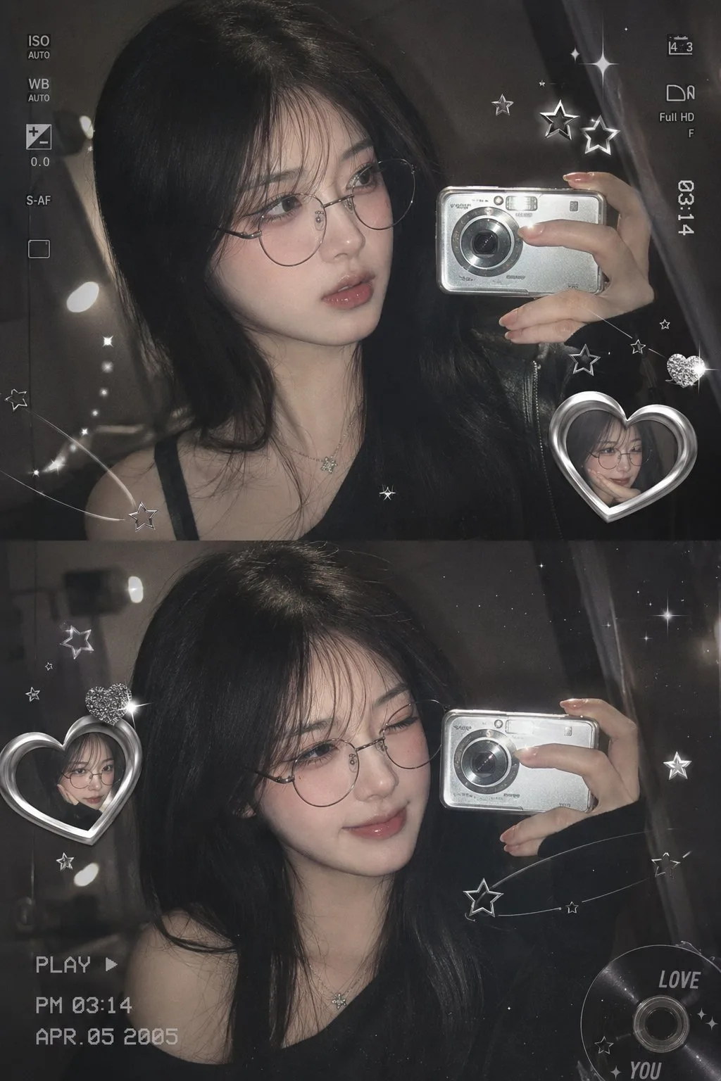 Y2K เกาหลี: สาวน้อยถ่ายเซลฟี่ในกระจก 1