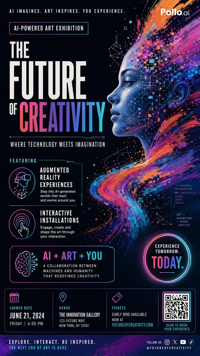 ออกแบบโปสเตอร์นิทรรศการ AI Art: อนาคตแห่งความคิดสร้างสรรค์ 1