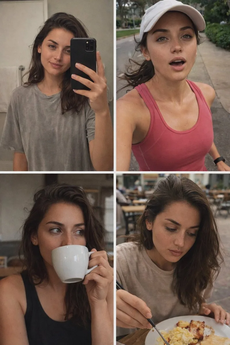 ชีวิตประจำวัน 'Ana de Armas' แบบ Ultra-Photorealistic 4 ช่อง 1