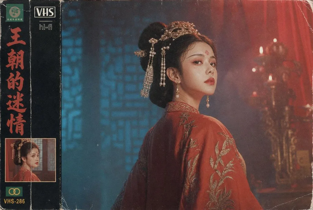 รูปสตรีจีนโบราณ สไตล์วิดีโอ VHS สุดคลาสสิก 1
