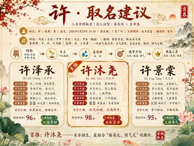 สร้างโปสเตอร์เปรียบเทียบชื่อมงคลแบบจีนโบราณ 1