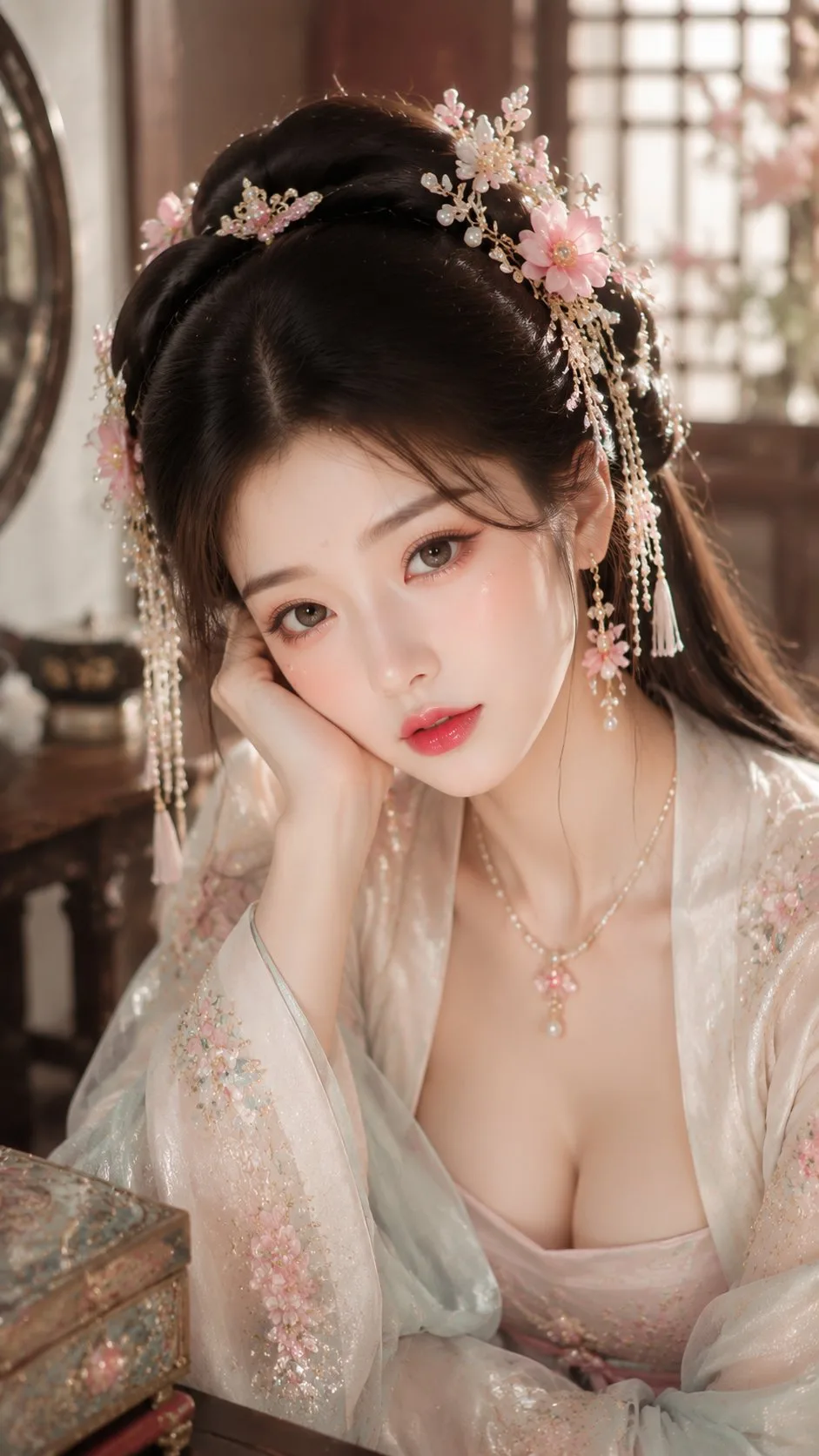 贵女เหมยฮวา: ภาพถ่ายความงามโบราณเปล่งประกายฉ่ำน้ำ 1