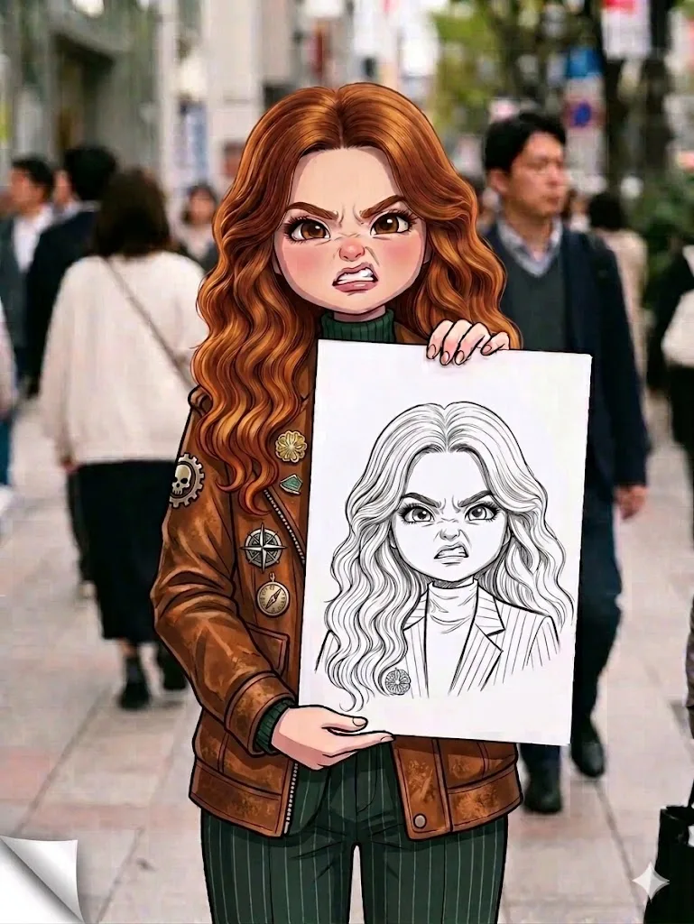 สาวน้อยผมทองแดงขี้โมโห ถือสมุดสเก็ตช์ 1