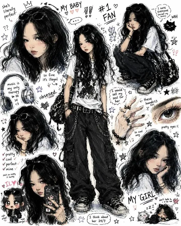 Y2K สาวอนิเมะผมยุ่ง: รวมผลงานออกแบบตัวละคร 2