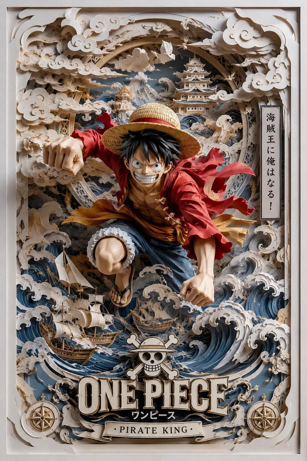 โปสเตอร์ภาพ 3D papercraft โจรสลัดในตำนาน 1