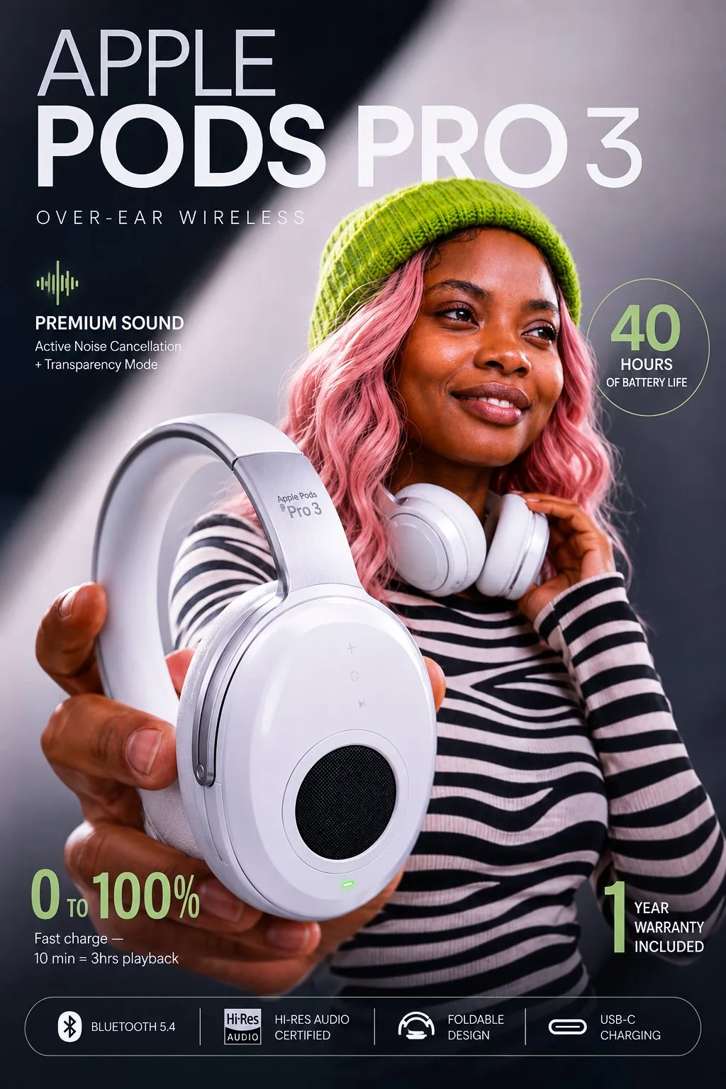 โปสเตอร์สินค้า Apple Pods Pro 3 สไตล์ E-commerce 1
