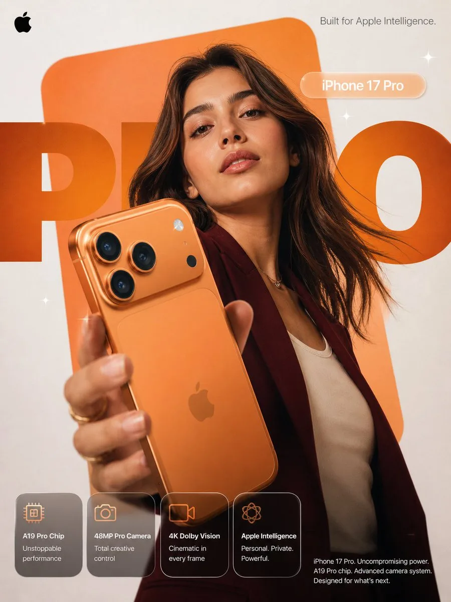 โปสเตอร์โฆษณา iPhone 17 Pro สไตล์ Apple 1