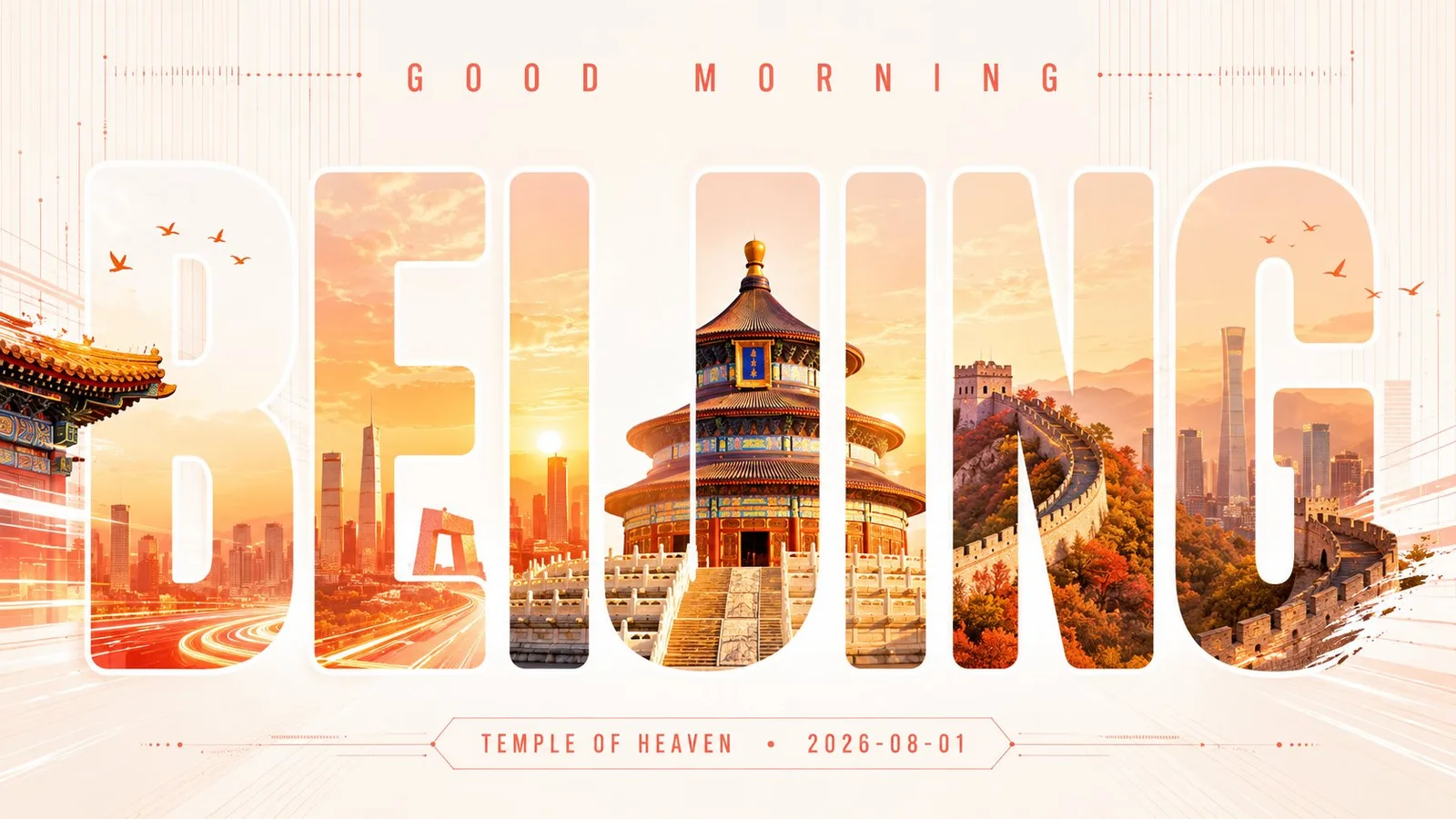 โปสเตอร์ 'อรุณสวัสดิ์' แนวสถาปัตยกรรมกราฟิกข้อมูล 1