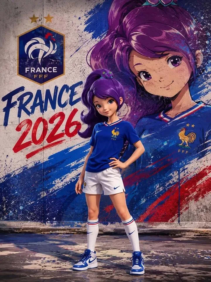 โปสเตอร์อาร์ตข้างถนน: สาวผมม่วงทีมชาติอาร์เจนตินา 2