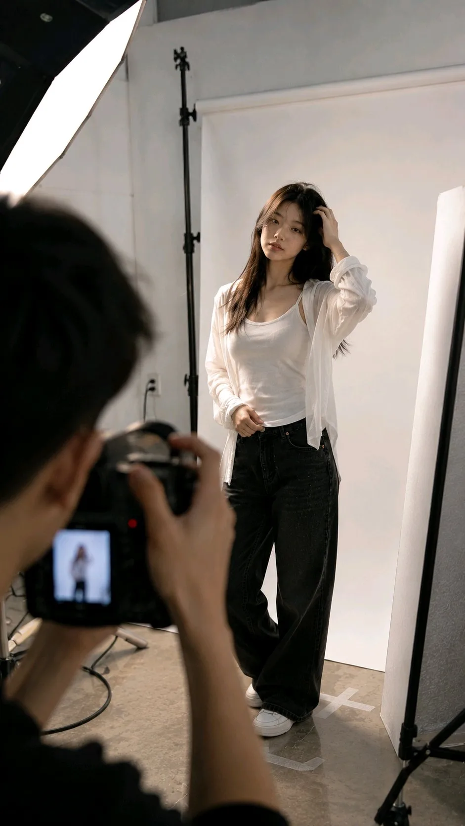 เบื้องหลังการถ่ายภาพนางแบบเอเชียในสตูดิโอ 1