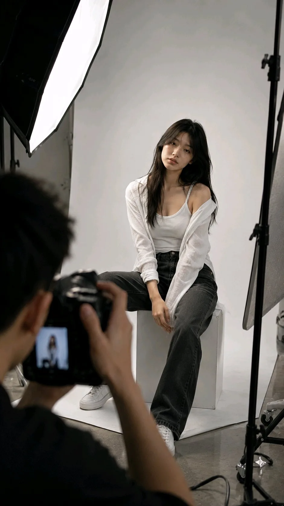 เบื้องหลังการถ่ายภาพนางแบบเอเชียในสตูดิโอ 2