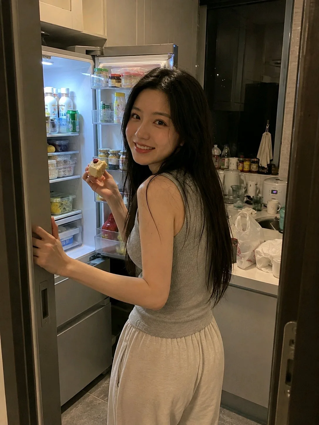 แอบกินของในตู้เย็น: แอบถ่ายด้วยมือถือ 1