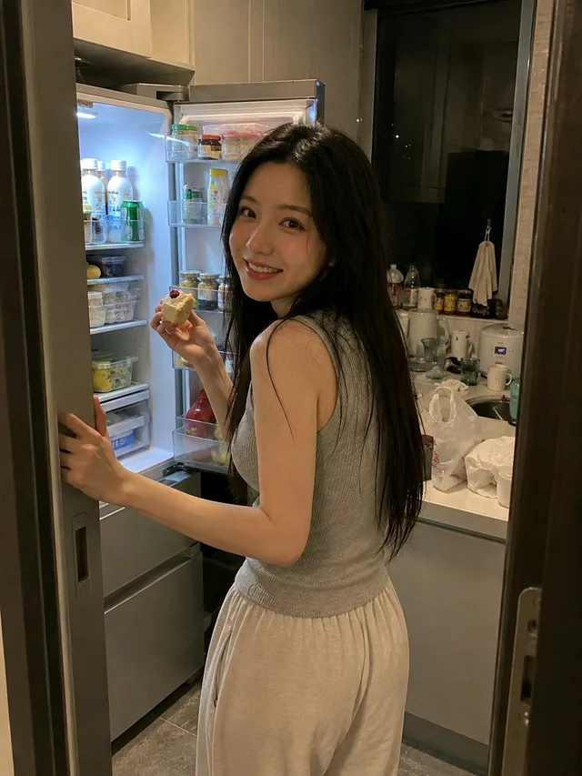 แอบกินของในตู้เย็น: แอบถ่ายด้วยมือถือ