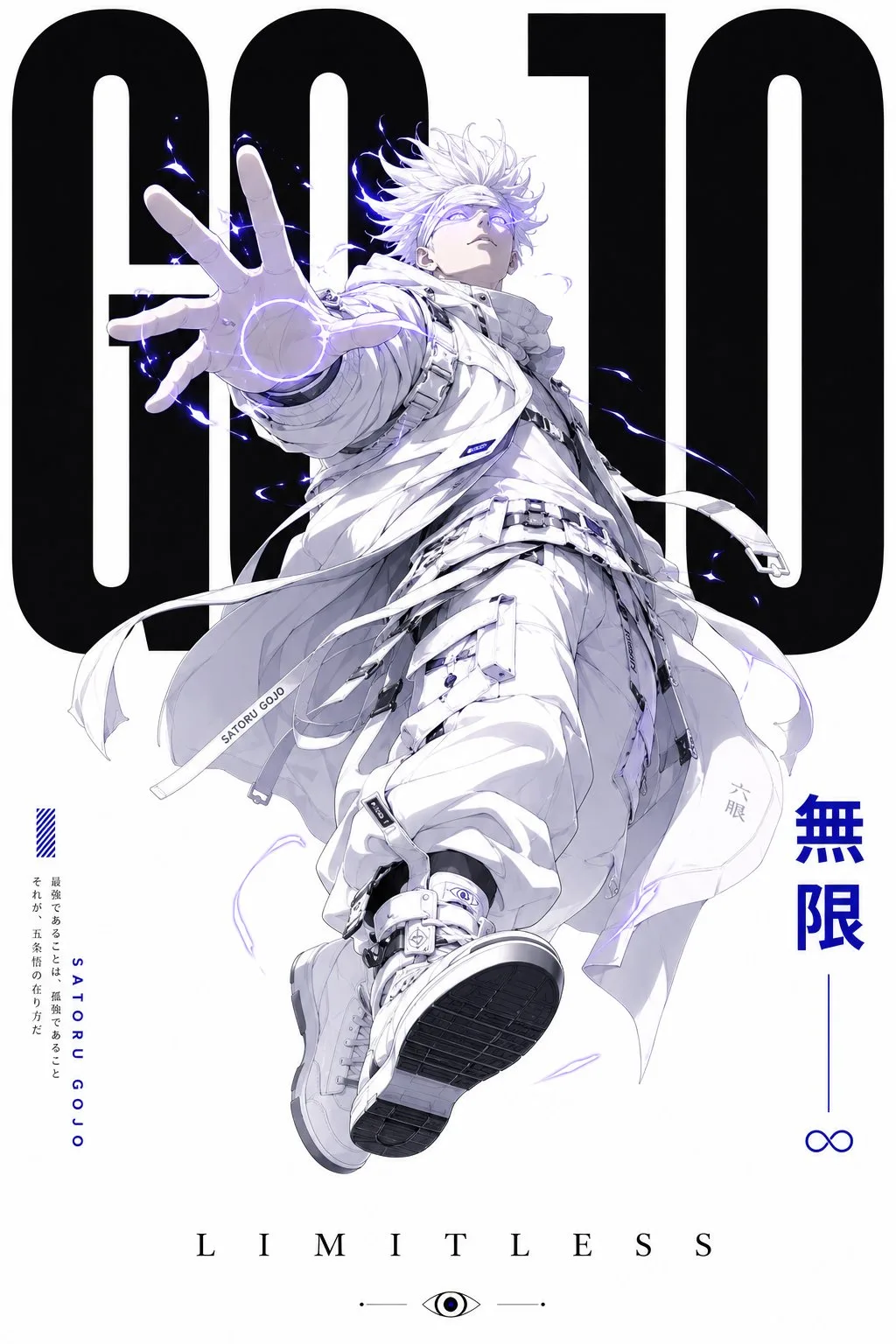 โปสเตอร์เวกเตอร์หรู โกโจ ซาโตรุ ในร่างตื่น 2