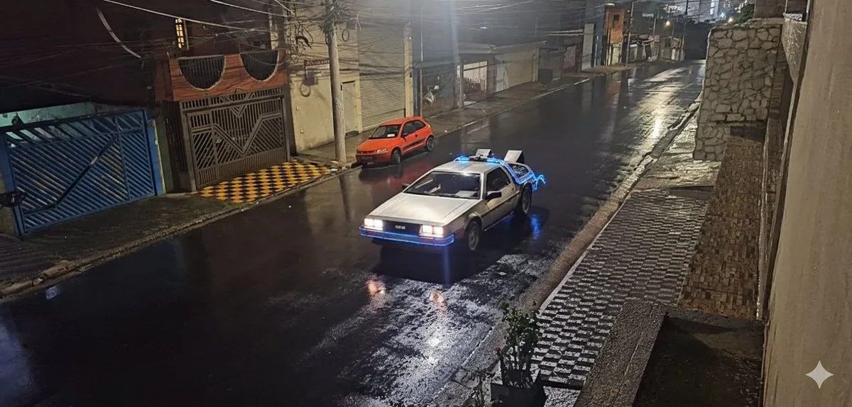DeLorean จาก Back to the Future ปรากฏบนถนนอย่างน่าอัศจรรย์ 1
