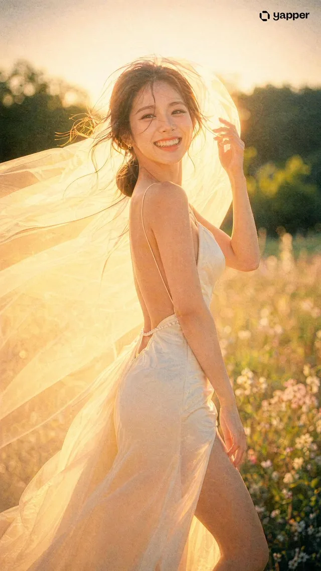 เจ้าสาวเกาหลีชุดแต่งงานริมทุ่งหญ้า สไตล์ญี่ปุ่น