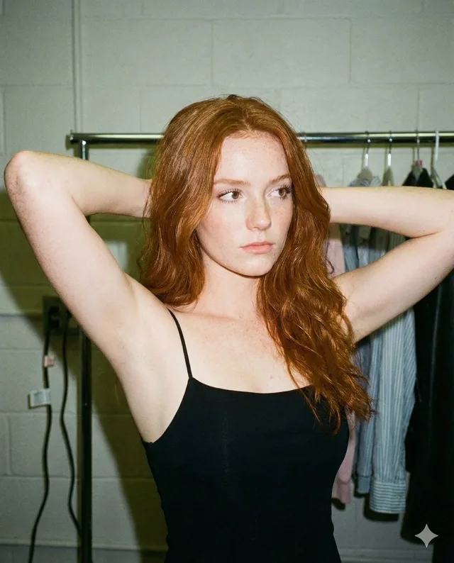 ภาพพอร์เทรตชุดเดรสสีดำกับแฟลชตรง