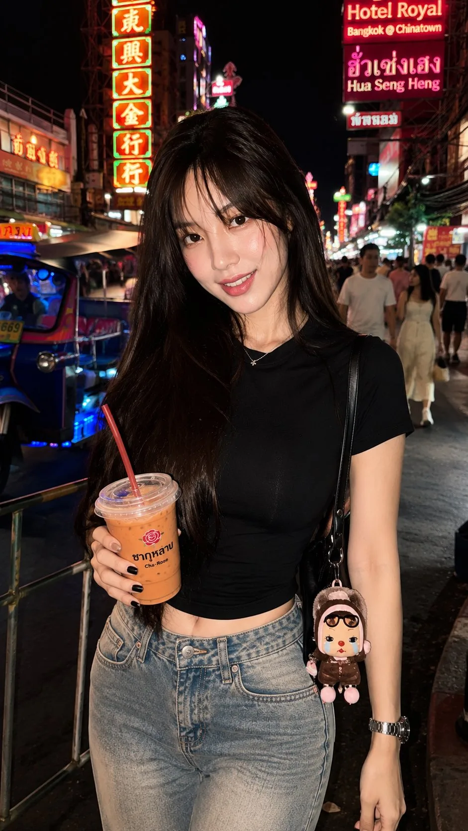 สาวจีนยิ้มหวานย่านเยาวราชยามค่ำคืน 1