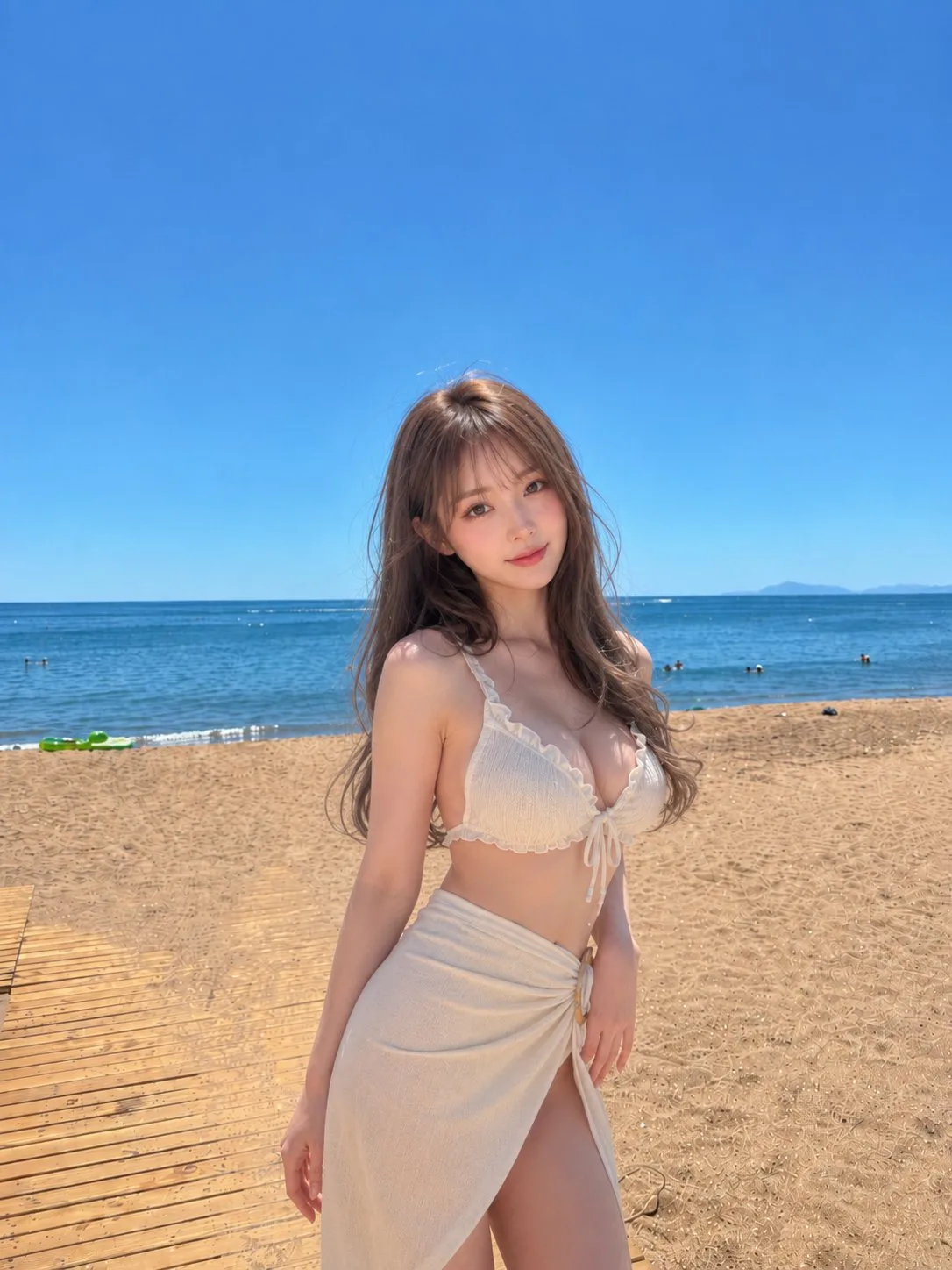 สาวบิกินีริมหาดใต้ท้องฟ้ากว้าง 1