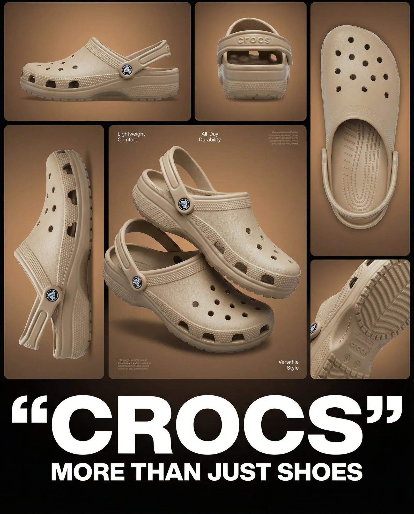 โปสเตอร์ Crocs_สีเบจ: หลากมุมมองสไตล์โมเดิร์น 1