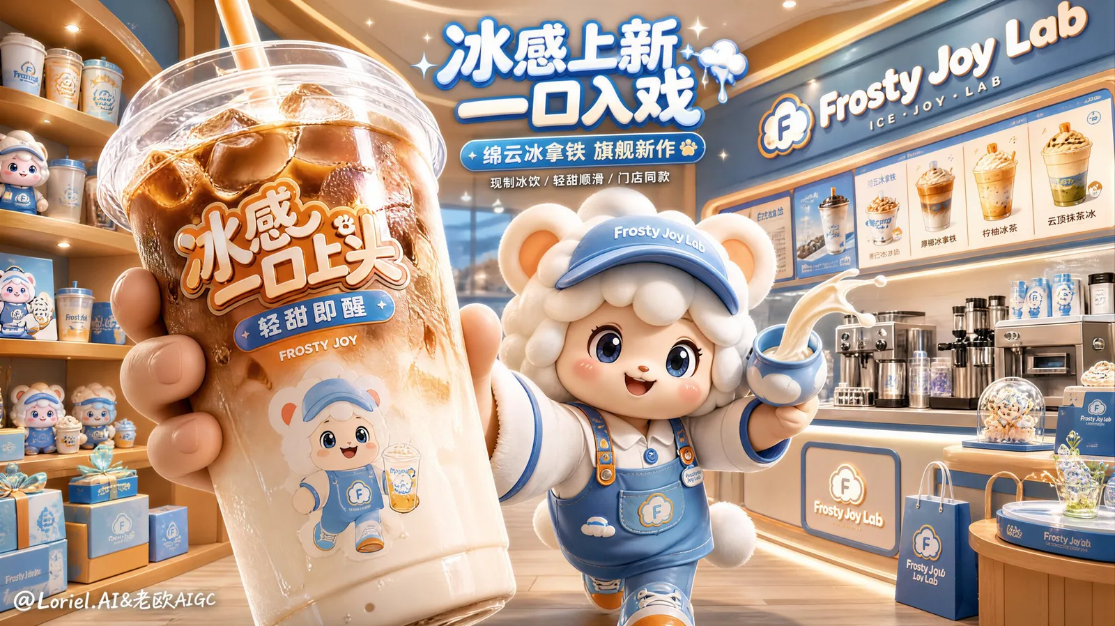 โปสเตอร์ไอศกรีมริมหาดระดับพรีเมียม Berry Breeze 1