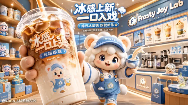 โปสเตอร์ไอศกรีมริมหาดระดับพรีเมียม Berry Breeze