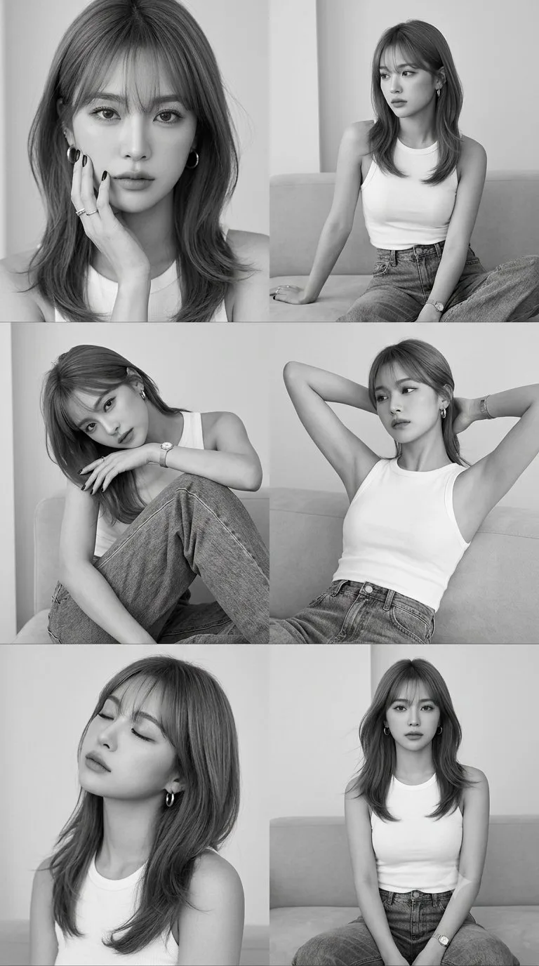 ภาพบุคคลแฟชั่นขาวดำ: คอลลาจ 2x3 สไตล์นิตยสาร 1