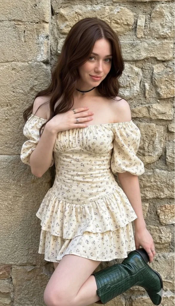 สาวโบฮีเมียนชุดกระโปรงพลิ้วในบ่ายอันเงียบสงบ 1