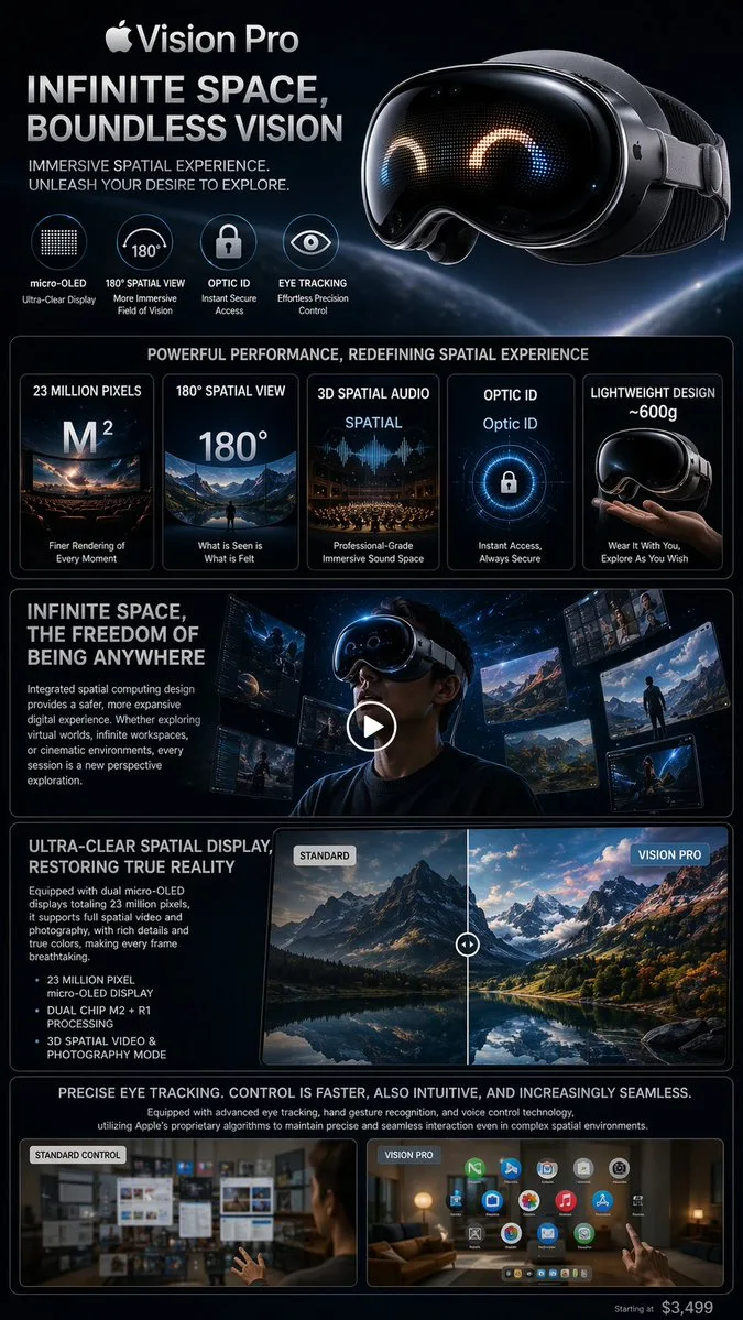 โปสเตอร์ Apple Vision Pro: จักรวาลไร้ขีดจำกัด 1