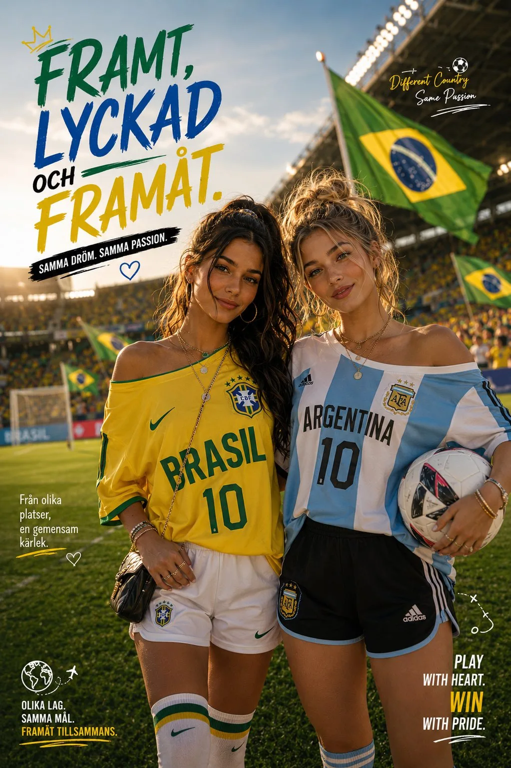 โปสเตอร์ฟุตบอลหญิงบราซิล-อาร์เจนตินา แสงทองยามอาทิตย์อัสดง 1