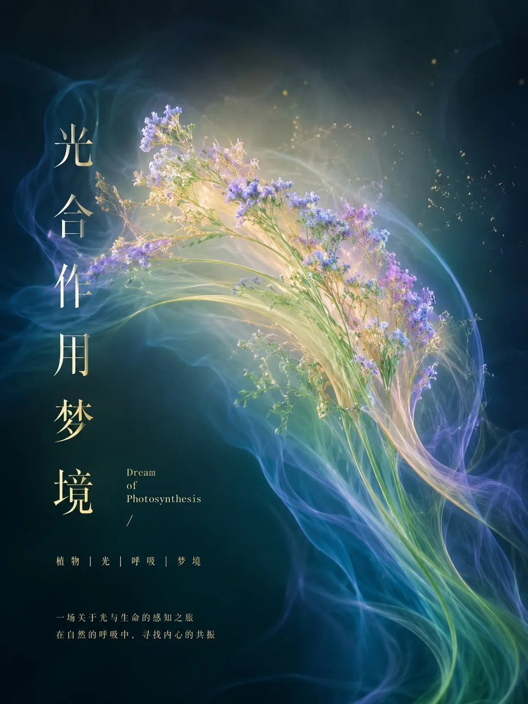 โปสเตอร์นิทรรศการศิลปะดิจิทัล: ดอกไม้หายใจ 1