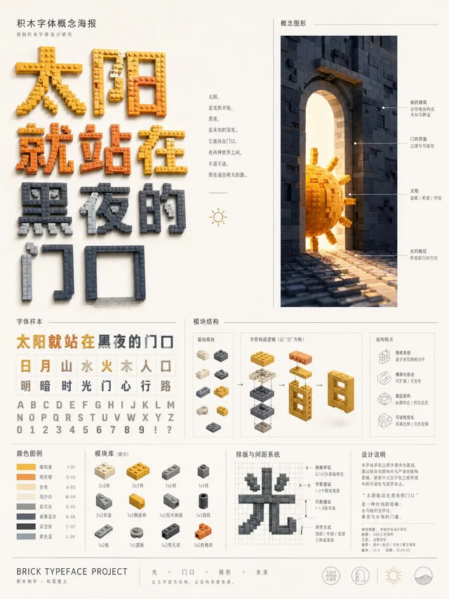 โปสเตอร์อักษรบล็อกตัวต่อ: คอนเซ็ปต์ดีไซน์