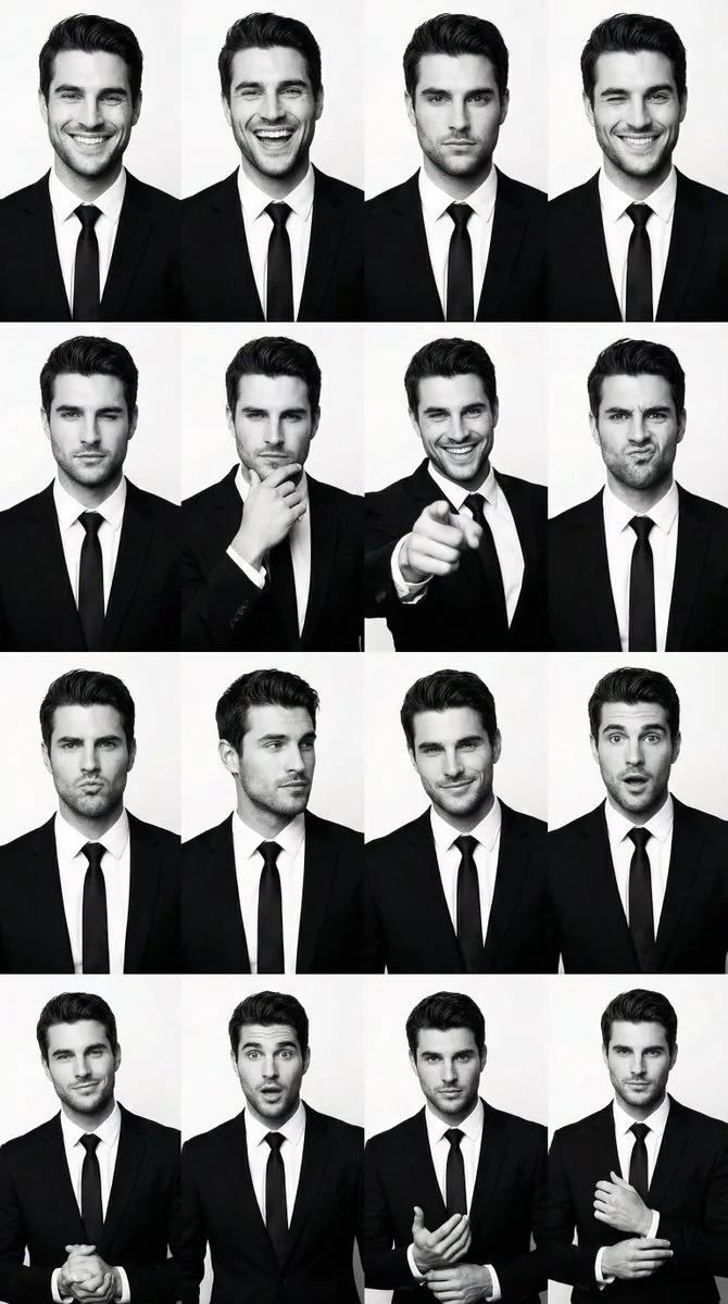 นายแบบชุดสูทขาวดำ 4 ช่อง 1