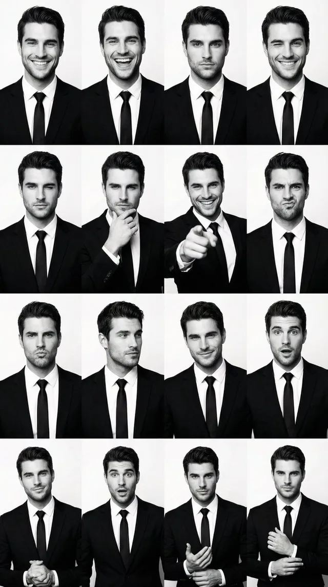 นายแบบชุดสูทขาวดำ 4 ช่อง