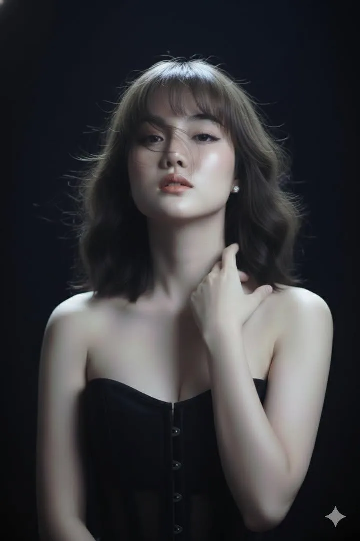 ภาพพอร์เทรตสาวจีนเศร้าใต้แสงเย็น 1